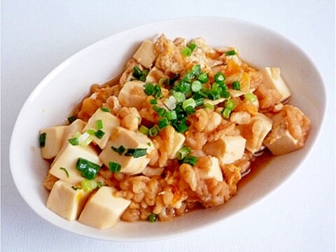 豆腐と揚げ玉の卵とじ